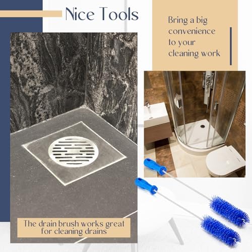 Baderke 2 Pcs Drain Brush Pipe Cleaning Tube Brush, 19.7 x 1.5 Inch - Image 5