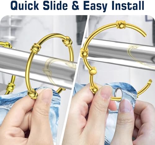 Gold Shower Curtain Rings, Oval Snap Shower Rings - Image 6
