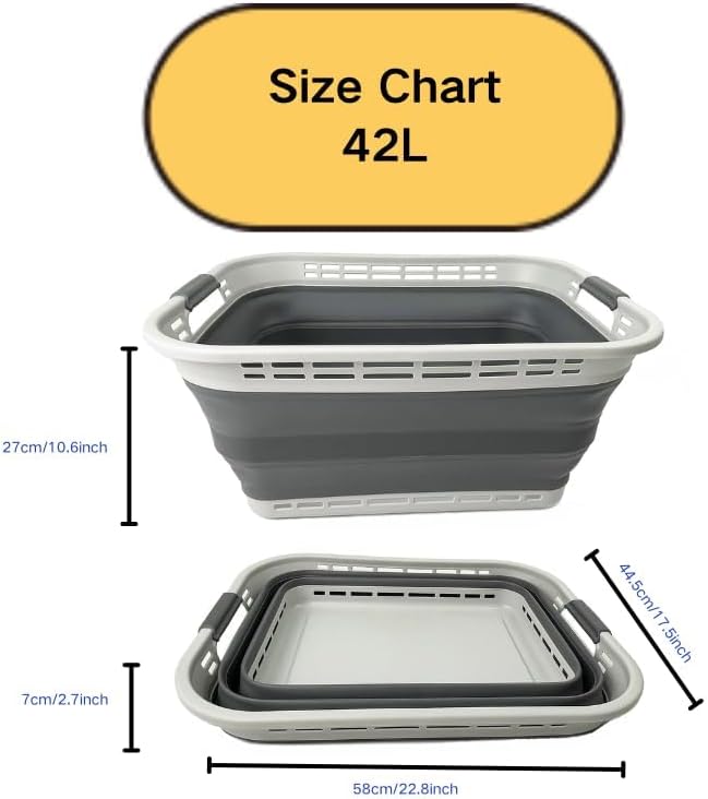 SAMMART 42L Collapsible Plastic Laundry Basket - Image 6