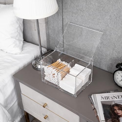 Clear Acrylic Cotton Swab Ball Holder Qtip Organizer - Image 2