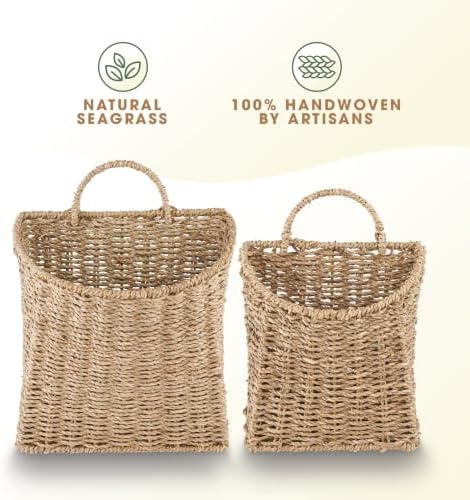 84ECO Set of 2 Seagrass Hanging Baskets - Image 6