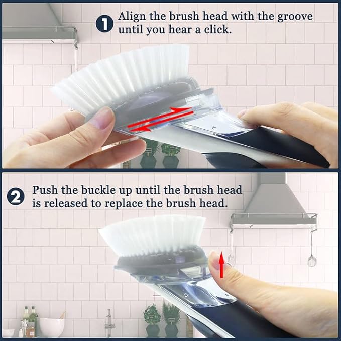 Brush Refills for OXO Dish Brush | 4 Pack Dish Brush Cleaning Soap Dispensing - Image 6
