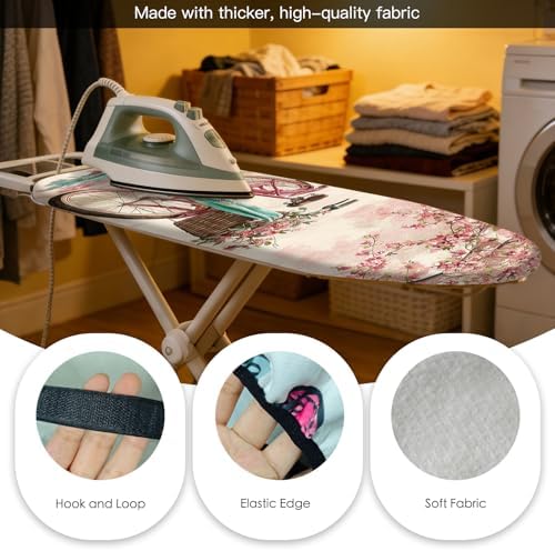 Nuxovilar Cherry Blossom Bicycle Ironing Board Cover 15x54 Cotton - Image 5