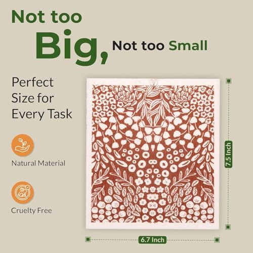Swedish Dishcloths, 6.7x7.5 Inch, Super Absorbent, Machine Washable - Image 5