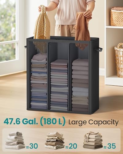 SONGMICS 160L Laundry Hamper, 4-Compartment Laundry Sorter - Image 3