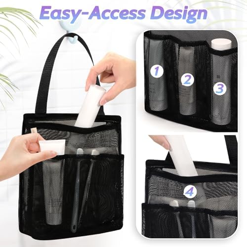 famichan Portable Mesh Shower Caddy, Gym Travel Camp Dorm Room Essentials - Image 2