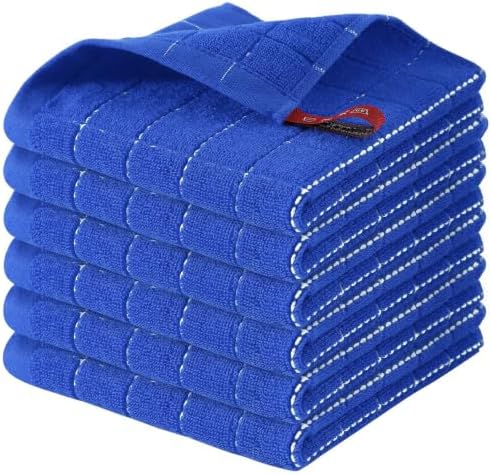 Homaxy 100% Cotton Terry Kitchen Dish Cloths, 6 Pack by Homaxy