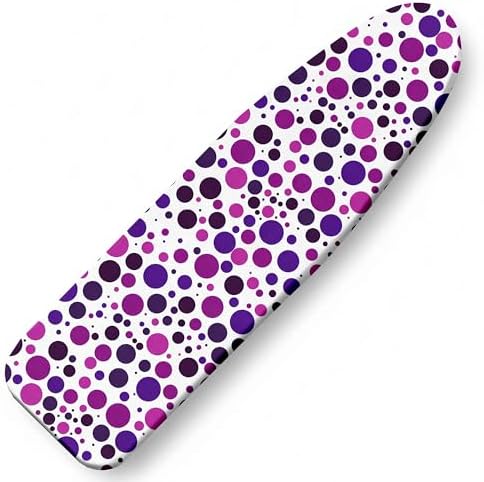 Ironing Board Cover and Pad, Thick Scorch Resistant Padding Purple Dots Print by Unknown