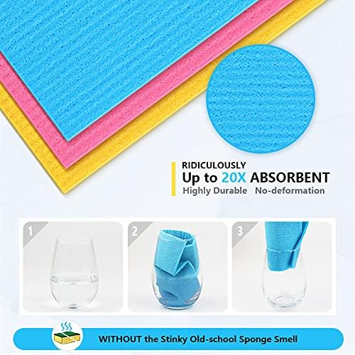AIDEA Swedish Dishcloths for Kitchen 10PK, Reusable Paper Towels 7"x6" - Image 3