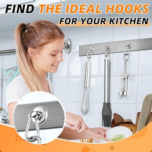 FINDMAG Magnetic Hooks, 70LBS Neodymium Magnet Hooks Heavy Duty, 6 Pack - Image 2