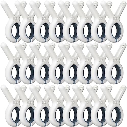 24 Pack Beach Towel Clips with Strong Anti-Rust Springs, Heavy Duty Towel Clips by Sunkaioo