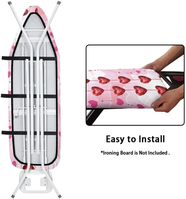 Heart Curtain Ironing Board Cover, Easy Installation - Image 4