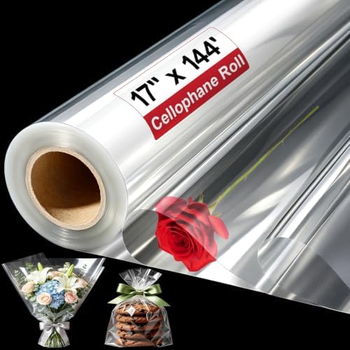 MITINU 144 Ft Clear Cellophane Wrap Roll by MITINU