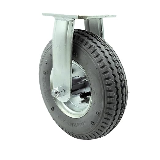 Service Caster Brand Replacement Caster for Uline Caster H-3328GR-R - Rigid Top Plate Caster with 8 Inch Gray Pneumatic Wheel - Heavy Duty Replacement - Fits Platform Trucks and Utility Carts H-2505