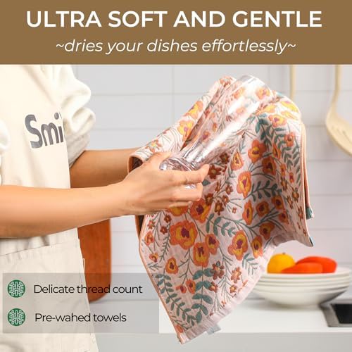 Set of 4 Cotton Floral Kitchen Towels - Image 5