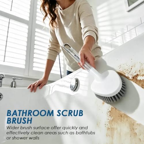 3 Pack Heavy Duty Scrub Brush for Cleaning & Grout Brush - Image 2