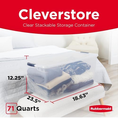 Rubbermaid Cleverstore 71 Qt Clear Storage Bins - Image 2