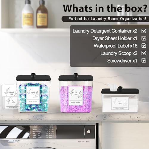 COAZEX 3 Pack Laundry Pods Containers & Dryer Sheet Holder - Image 6