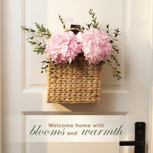 Set of 2 Wicker Hanging Basket for Organizing, Front Door, Flowers - Image 3