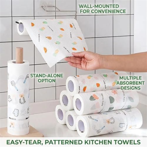 50Pcs Per Roll Reusable Cleaning Lazy Rags, Washable Wet and Dry Towels & - Image 4