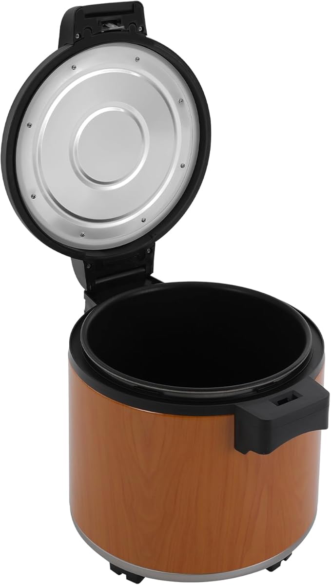Commercial Rice Warmer, 110V 105W Large Stainless Steel Rice Cooker Warmer (Not a Cooker) 23L/ 6.08Gal Adjustable Temperature Warmers w/Non-Stick Inner Pot for Restaurants (Brown)