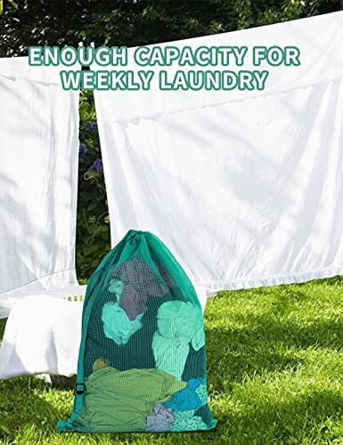 Mesh Laundry Bags with Adjustable Shoulder Strap, Drawstring Closure, Mixed - Image 5