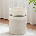 VIPOSCO 72L Tall Woven Laundry Basket Hamper, Stripe White by VIPOSCO