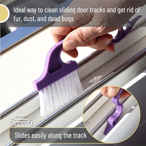 Slick- Window Track Cleaning Brush, 2 Pack, Built-in Scraper, Window Track - Image 4