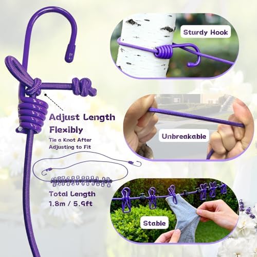 Portable Travel Clothesline for Outdoor and Indoor 1.8m Retractable Travel - Image 4