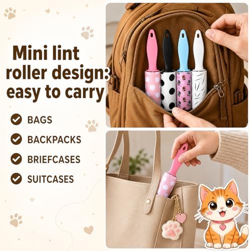 24 Pcs Mini Lint Rollers with Electrostatic Adsorption - Image 6