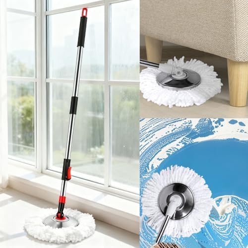 Spin Mop and Bucket with Wringer Set, 360°Rotating Head Mop Bucket System - Image 6