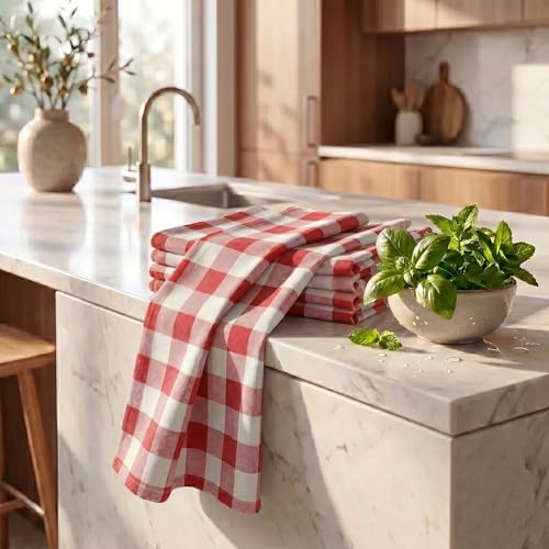 Urban Villa Kitchen Towels Cotton Dish Towels 20”x30” Rust - Image 6