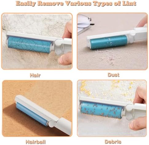 Mini Reusable Lint Roller 8 Pack, Washable Sticky Gel Lint Remover - Image 4