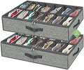 homyfort 28 Pairs Shoe Organizer Under Bed, Underbed Shoe Storage Boxes Bins by homyfort