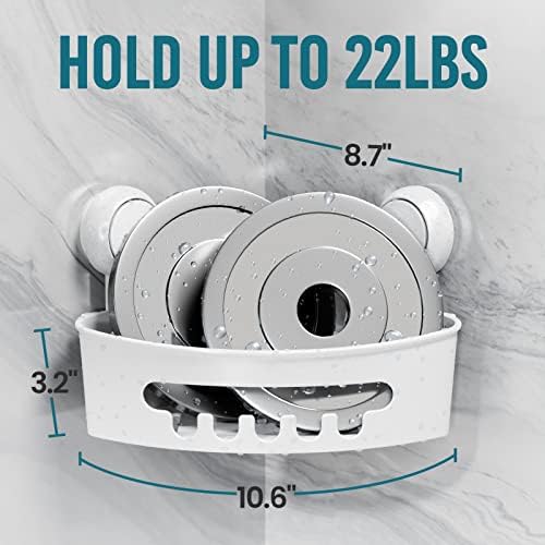 TAILI Corner Shower Caddy with Suction Cups, Wall Mounted Organizer Plastic Rack - Image 3