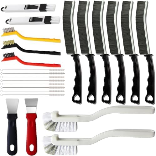 23Pcs Crevice Cleaning Brush Set, Hard Bristle Scrub Brushes Tools by Unimart