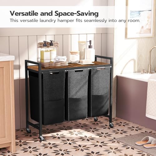 HOOBRO Laundry Sorter 3 Section, Laundry Hamper - Image 5
