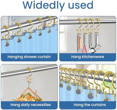 Gold Shower Curtain Hooks Double Sided - Image 6