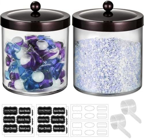 50Oz Laundry Pods Container Clear Container Stainless Steel Lid by Amolliar