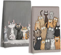 Jztco 2 Pcs Cute Cat Kitchen Towels, Cats Gifts Absorbent Hand Tea Towel by Jztco