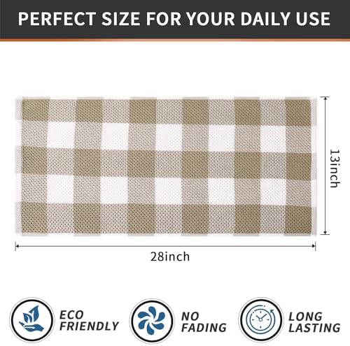 Mordimy Cotton Waffle Kitchen Towels, 8 Pack, Khaki & White - Image 6