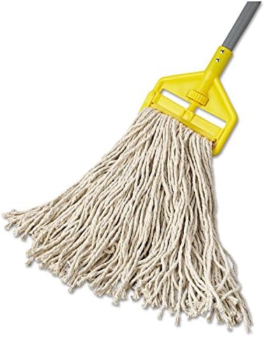 Rubbermaid F11612 Premium Cut-End Cotton Wet Mop Head 16oz White 1" Orange Band - Image 4