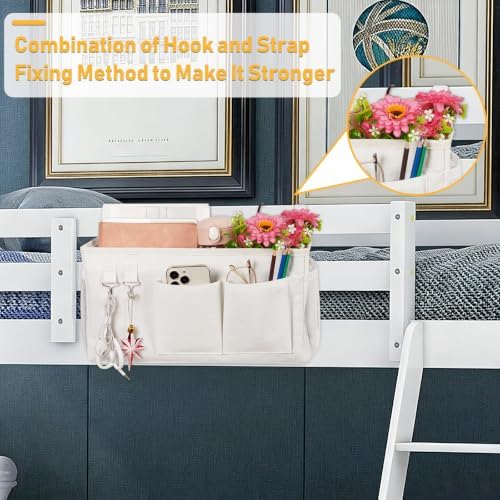 Lilithye Bedside Caddy, Bedside Storage Bag Hanging Organizer - Image 2