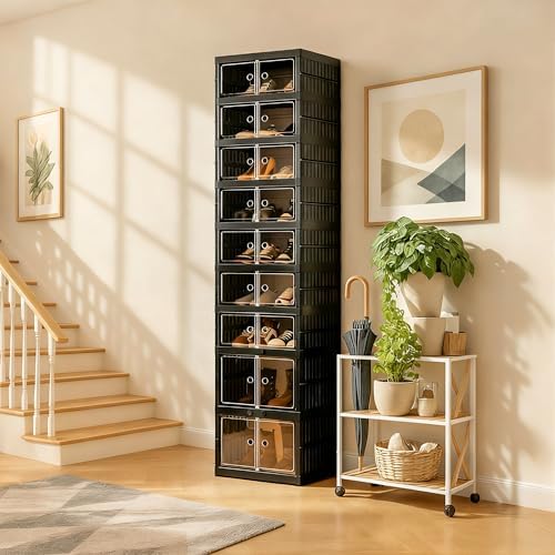 Foldable Shoe Organizer Storage Box, Portable Extra Large Folding Shoe Rack by Tykacna