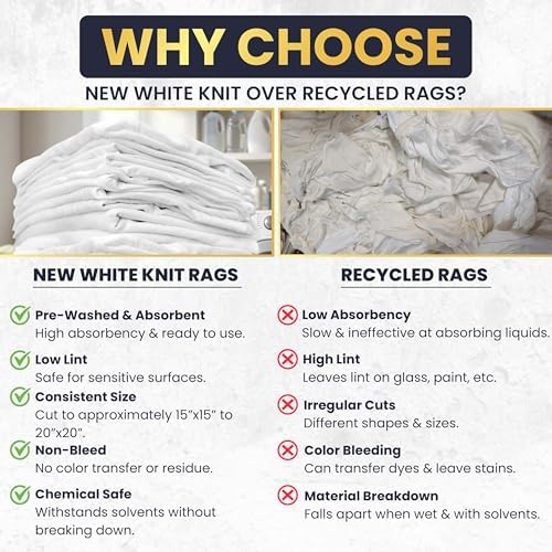 Premium New White Cotton Knit T-Shirt Rags - Image 5