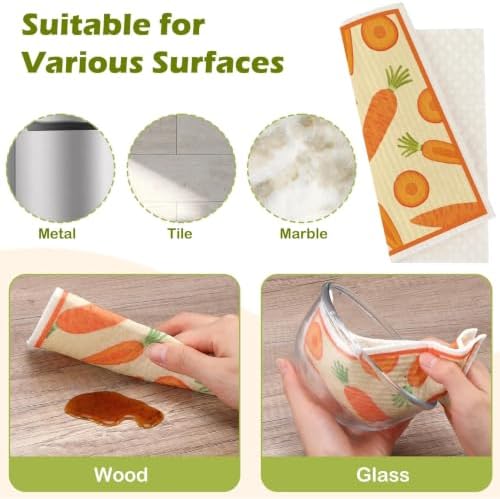 6 Pcs Swedish Paper Cloths for Kitchen, Reusable Paper Towels Washable - Image 6