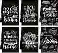 Bencailor 6 Pcs Black Kitchen Towels Decorative Sets Dish Towels Absorbent Fast by Bencailor