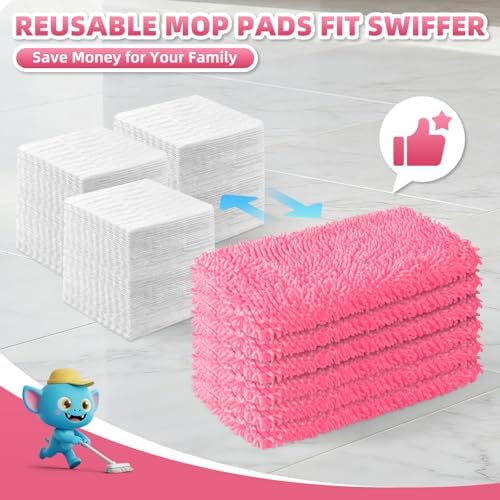 8 Pack Reusable Mop Pads for Swiffer, Microfiber Dry Sweeping Cloths - Image 7