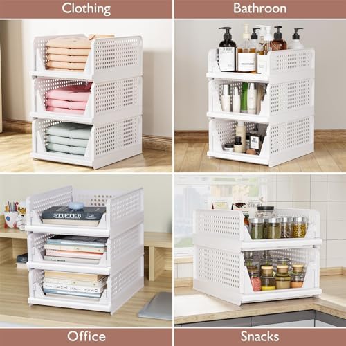 CTSNSLH 5 Pack Closet Organizers Stackable Storage Box - Image 5
