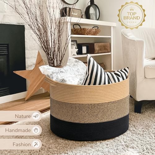 INDRESSME XXXLarge Woven Rope Blanket Basket Living Room - Image 7